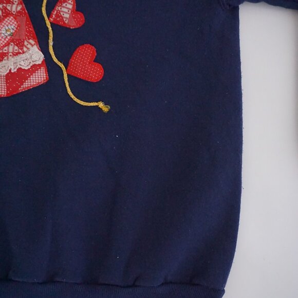 Vintage Jerzees Angel Lace Wings Patchwork Hearts Star Applique Sweatshirt L - Picture 5 of 10